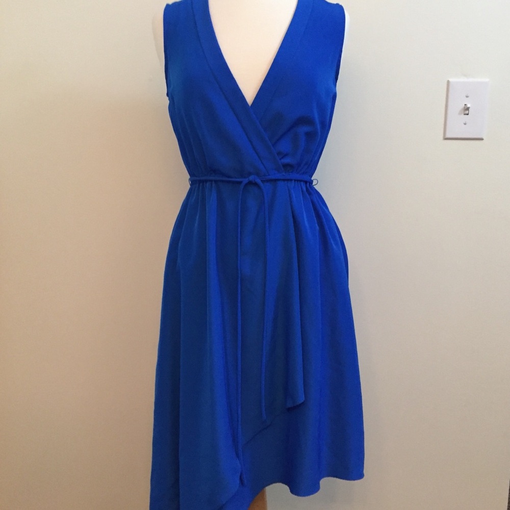 Asymmetrical Bright Blue Dress